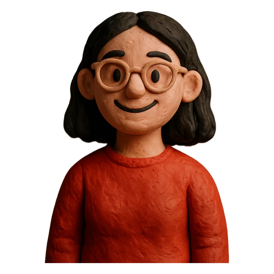 claymation style figure of mela.alm sticker