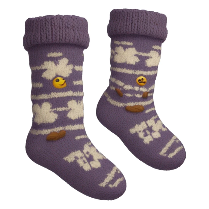 Cozy knitted winter pair of socks  sticker