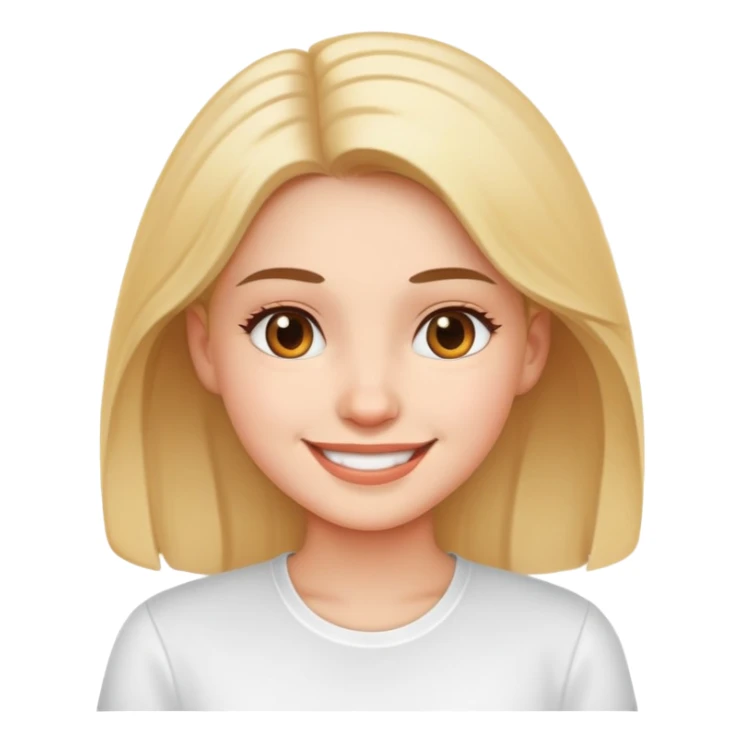 smiling girl In white shirt sticker