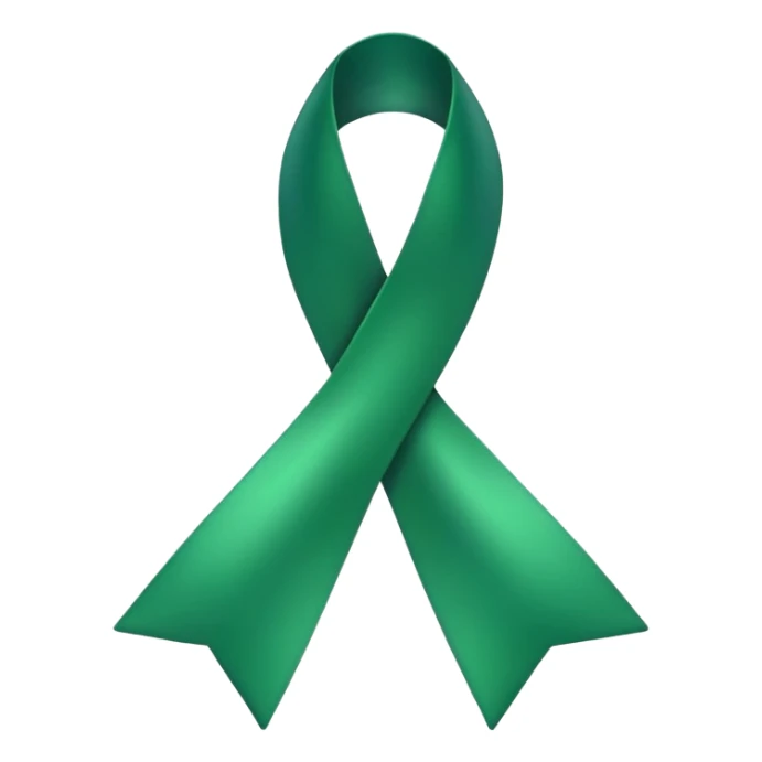 shiny green cancer ribbon sticker