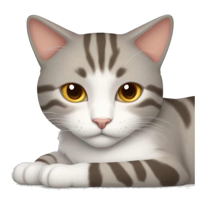 light gray/beige cat sleeping with girl auburn hair  sticker