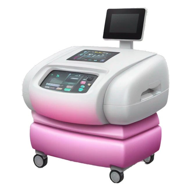 Pink ombre ultrasound machine with glitter on wheels sticker