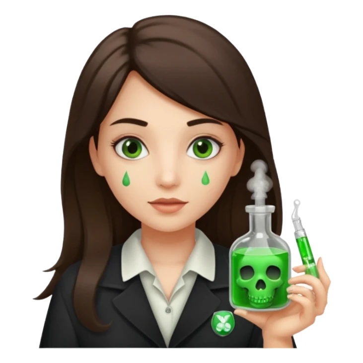 Gir trying to poison me her name tag  is denisa george is must be written  sticker