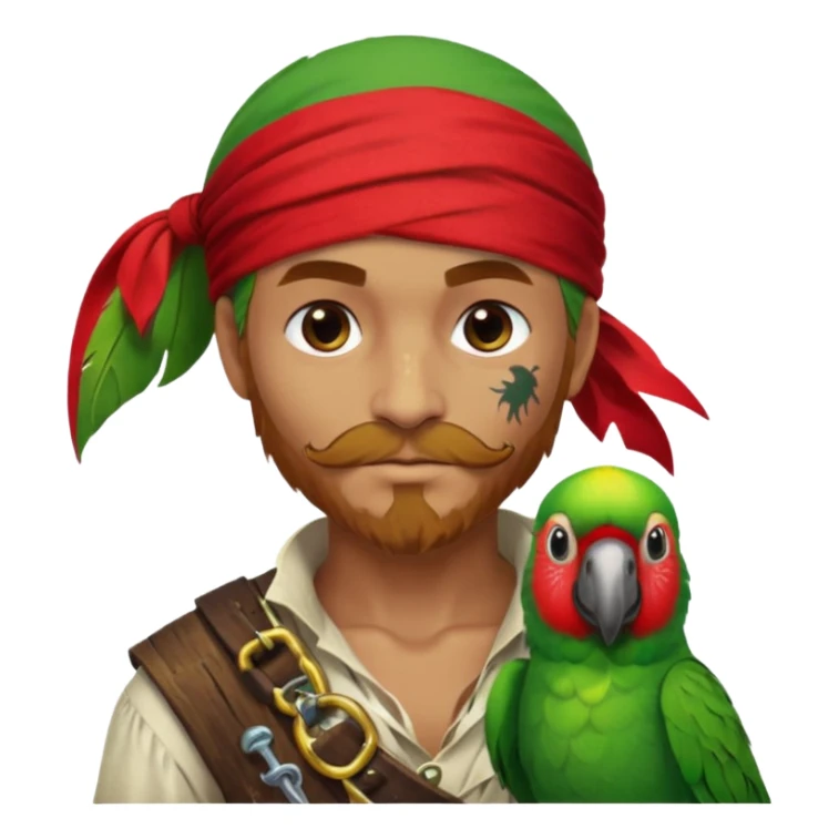 pirate and parrot sticker