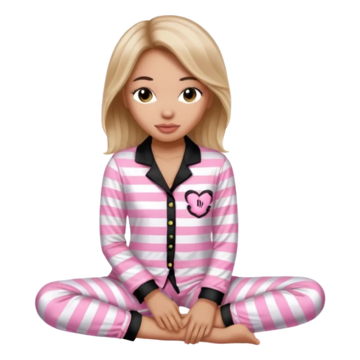 victoria secret pjs light pink and black stripes women sticker