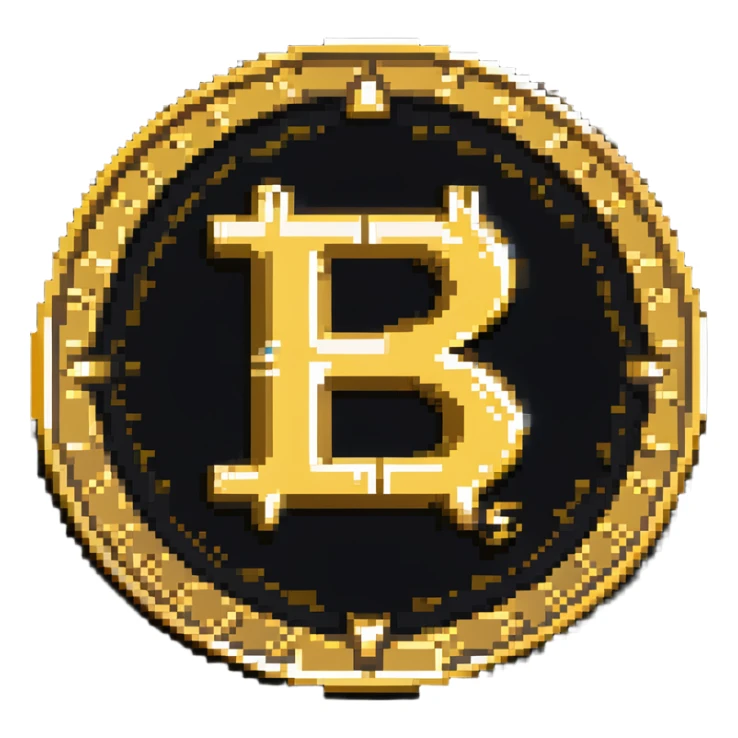 A gold coin with S.R symbols engraved in the center sticker