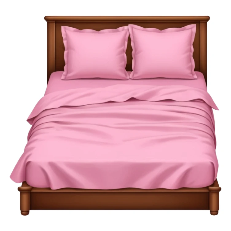 a bed with pink linens sticker