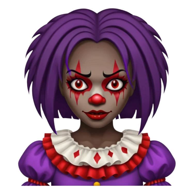 palhacinha sangrenta assassina pele negra de cabelo liso sticker