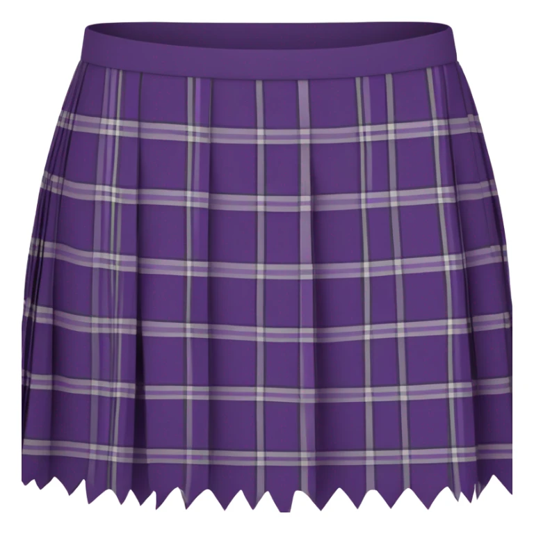 Purple tartan pleated mini skirt, isolated sticker