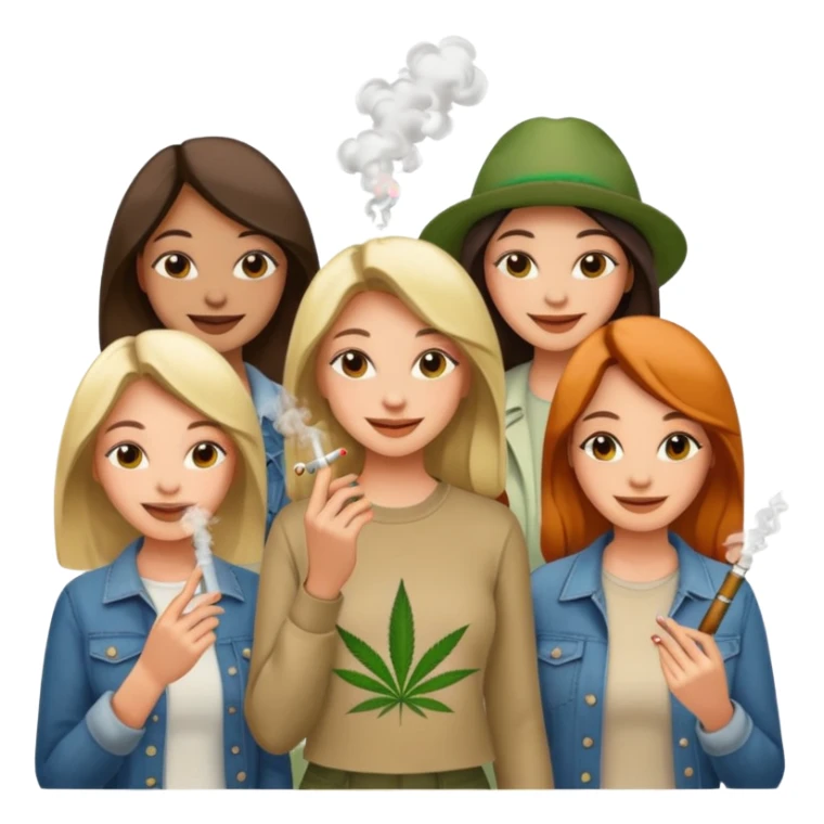 Ladies, smoking weed sticker