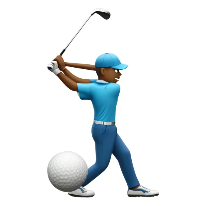 Golfer hitting football with driver sticker