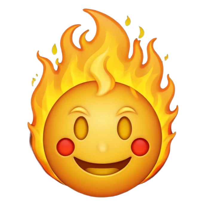 Make it look like a normal emoji just with burning head🙂🔥 cobine the two sticker