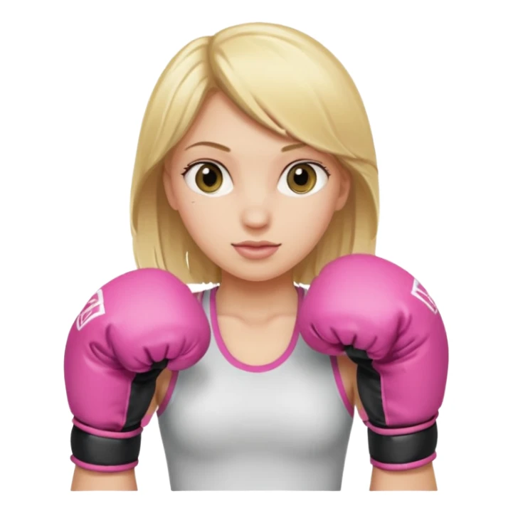 blonde girl wearing pink boxing gloves sticker