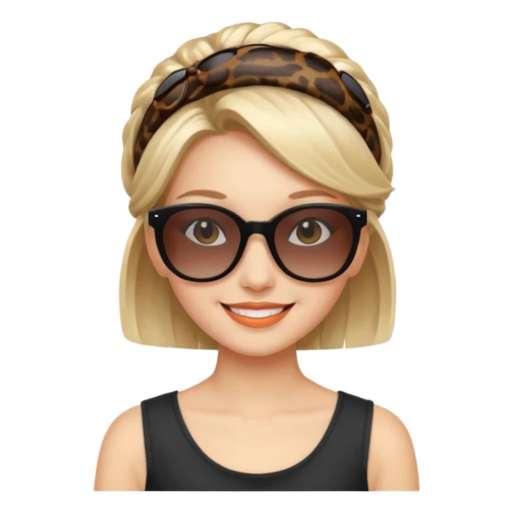 girl with hair style sunglasses on head  sticker