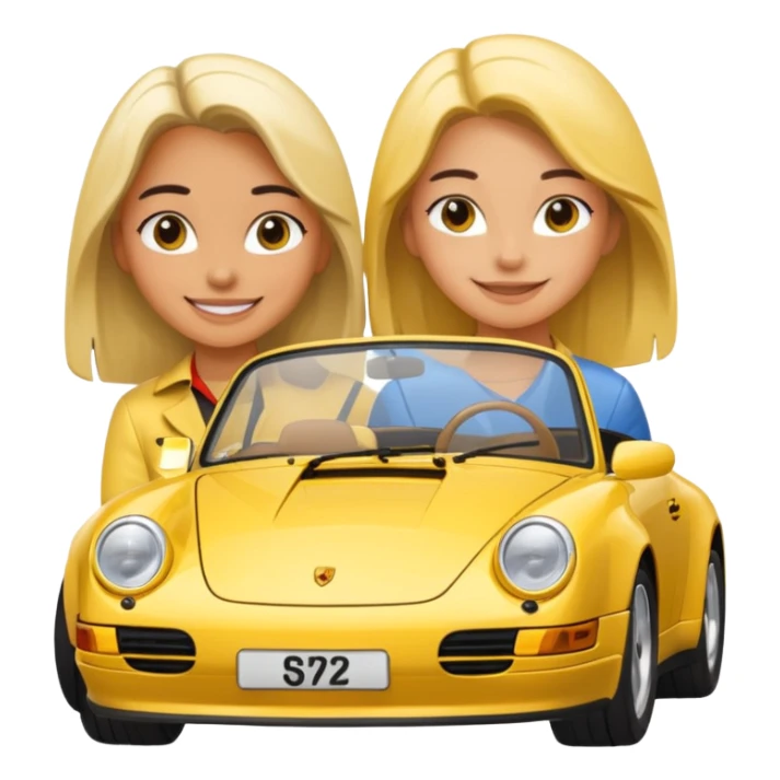 Yellow Porsche 911 992 with girls sticker