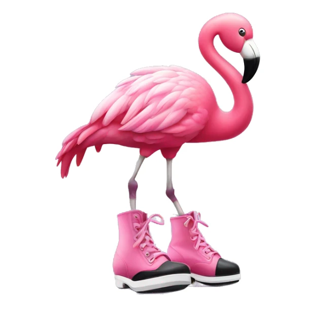 Pink flamingo in tap dancing shoes sticker