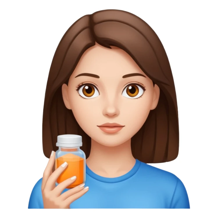 Beautiful fit light brunette girl with Adderall sticker
