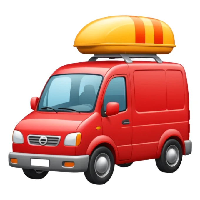 create a realistic emoji showing a logistic car in a trafic situation sticker