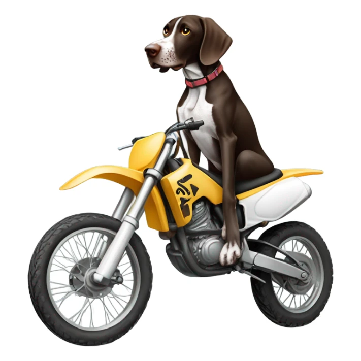 German shorthair pointer on a dirt bike sticker