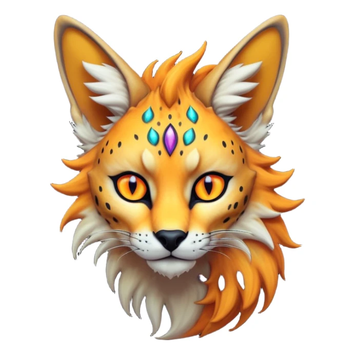 Epic Edgy Colorful ethereal eldritch Sergal-Serval-Fionbri sticker