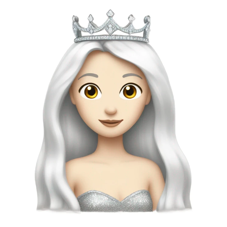 Princess,Pale Skin,Black Hair,Crown sticker