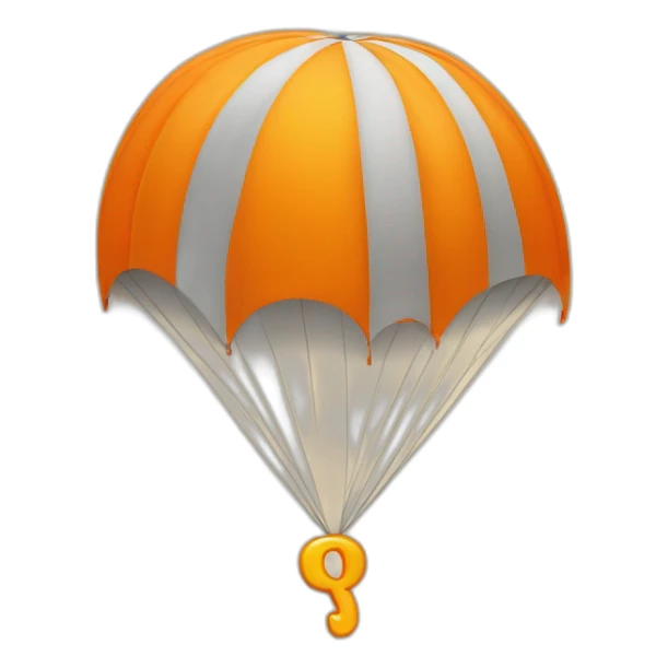 orange letter Q to which the parachute is attached sticker