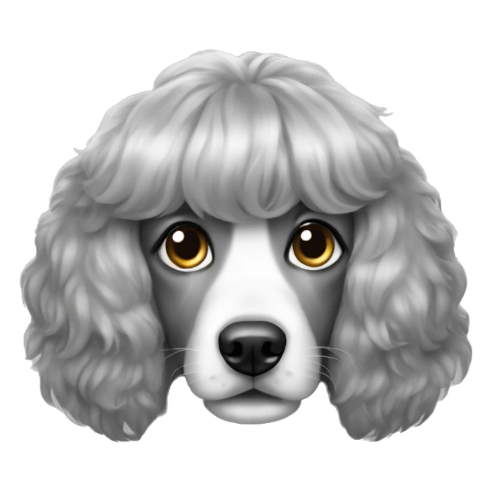 A very very grey cute dog with Wig so greatful sticker