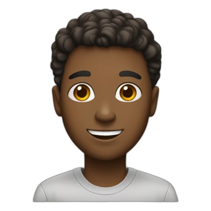 Create a white student with big smile and puppy eyes sticker