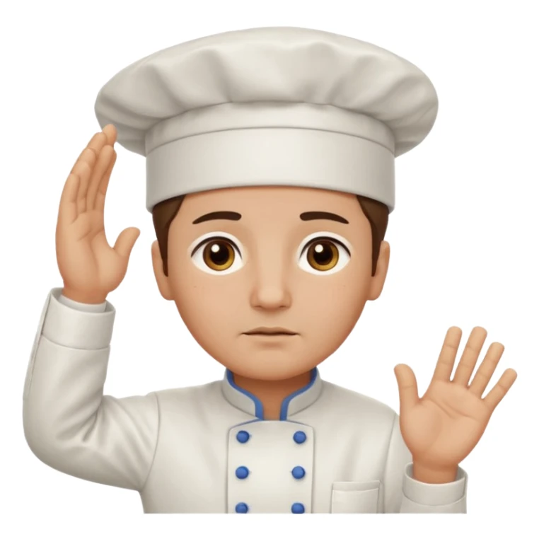 Chef saluting with one tear drop coming down his eye sticker