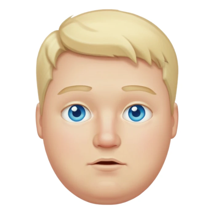 blonde white pale guy with blue eyes and acne and fat sticker