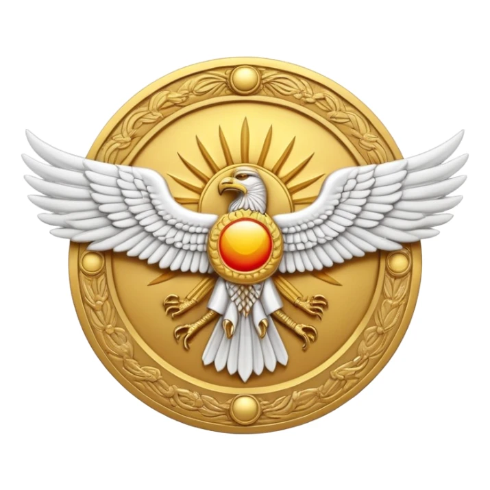 Zoroastrian Faravahar winged sun disc with bearded figure sticker