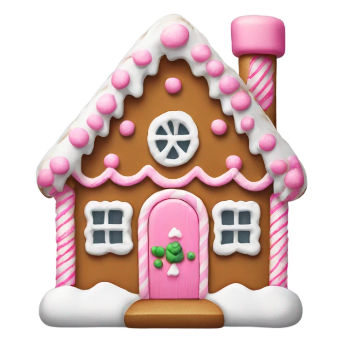 Cute gingerbread house with pink and white accents  sticker