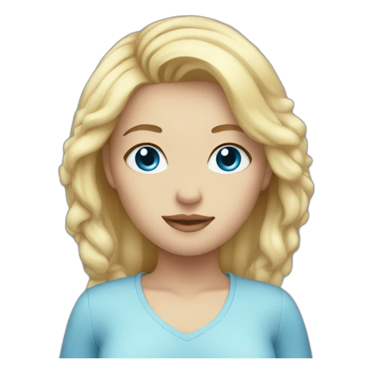 Cute woman with blonde hair and blue eyes sticker