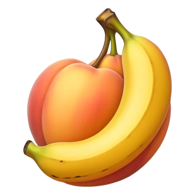 Banana inside of peach sticker