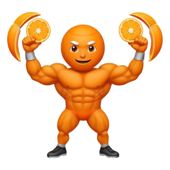  orange  with a face  had strong arms and legs sticker