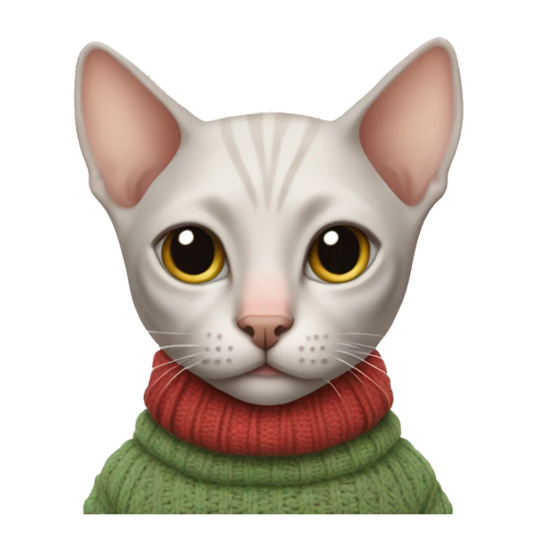 hairless cat in a sweater  sticker