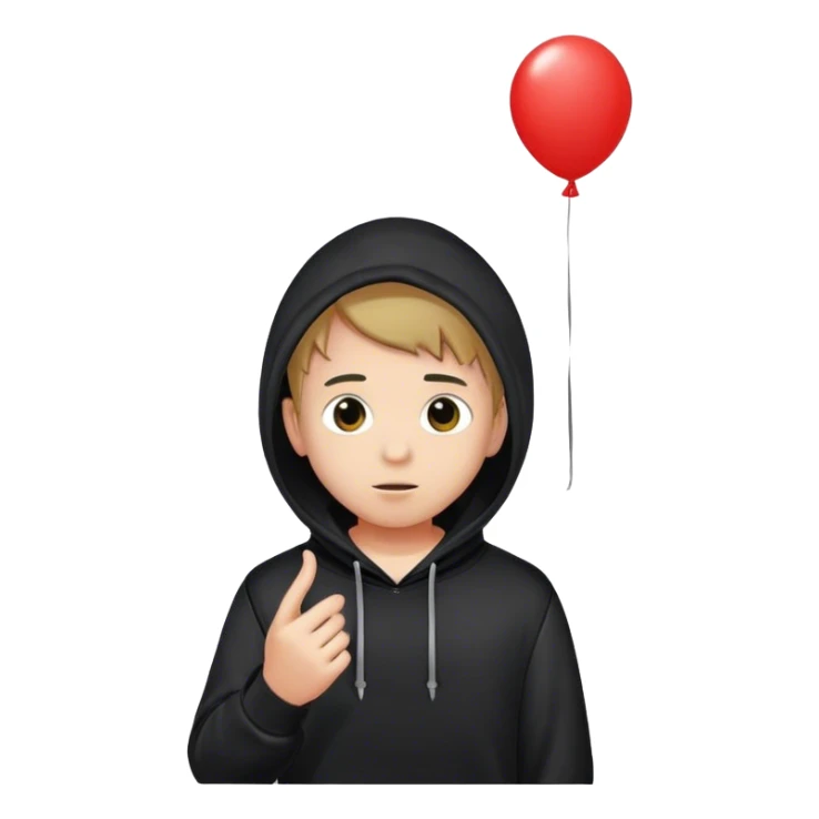 boy with balloon in hoodie sticker