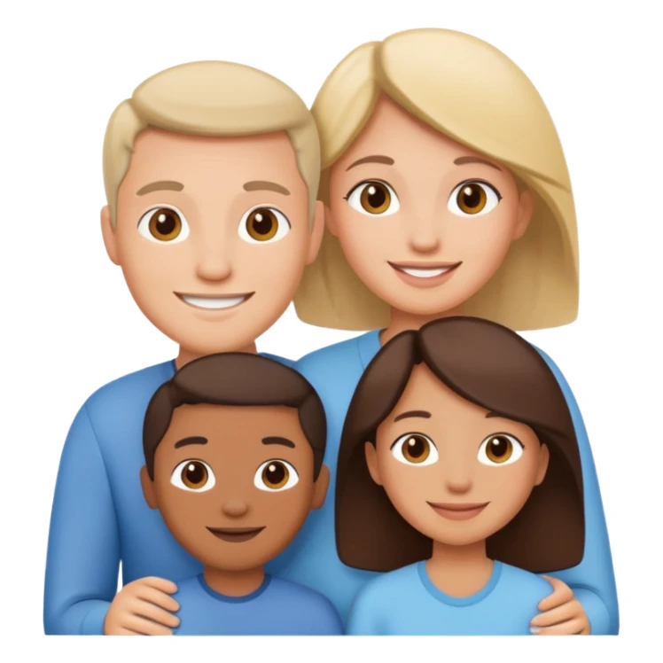 family of four icon sticker