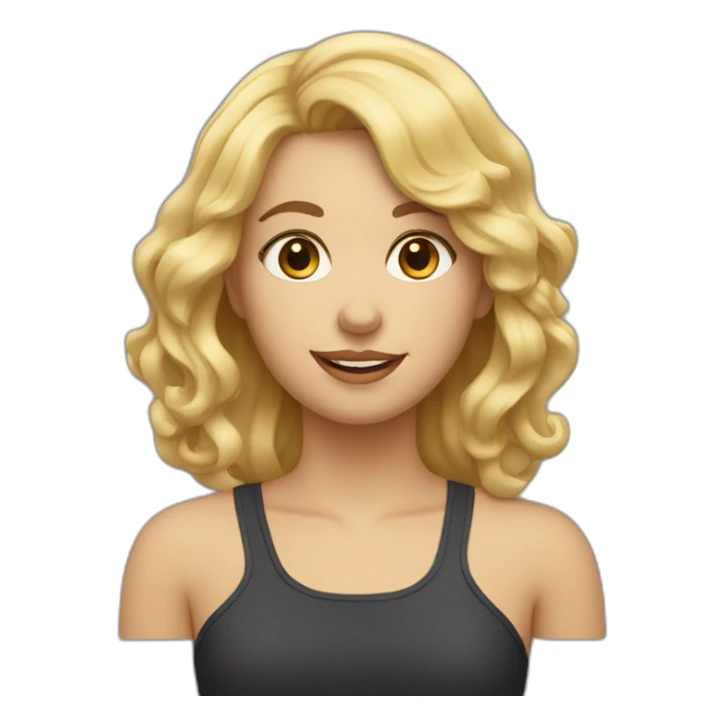 Une fille blonde aux cheveux ondulé sticker