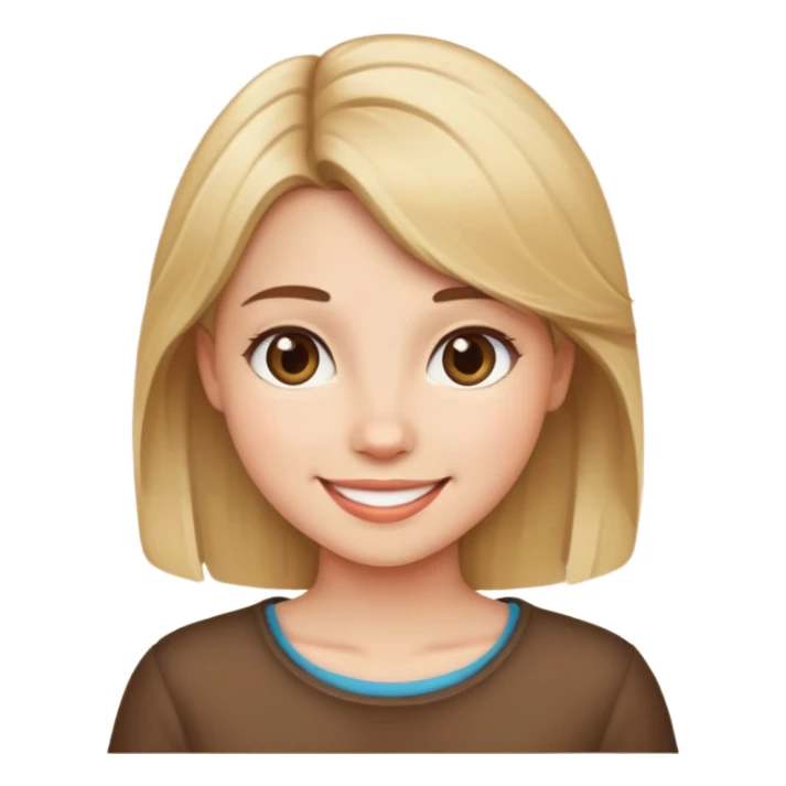 Blond girl with brown hair and cute smile  sticker
