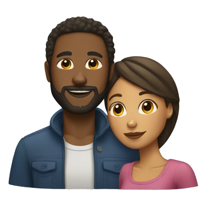Couple black man with beard and mixed race woman sticker