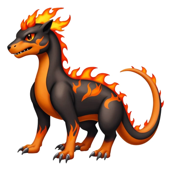 Houndoom-Charmeleon-Fakémon-hybrid-creature (full body)  sticker