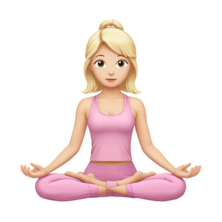 blonde yoga girl light pink clothes n sticker
