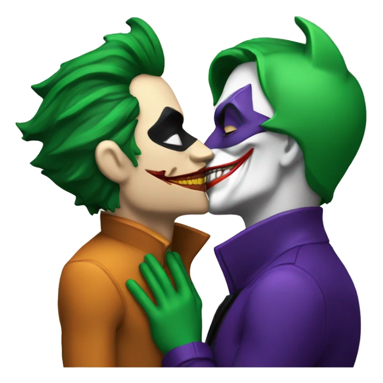 The Joker and Batman kissing sticker