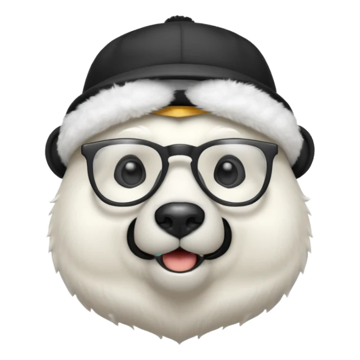  polar bear wearing glasses and a hat sticker