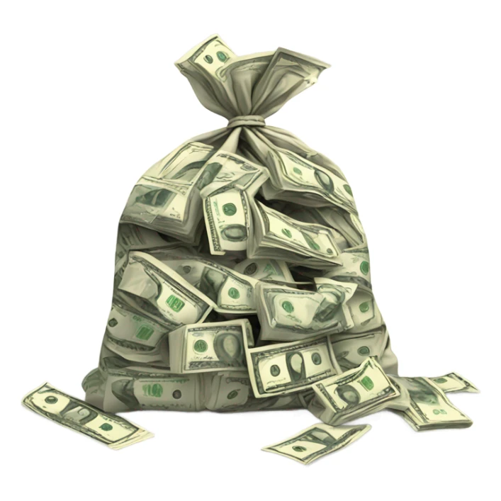 big bag of money  sticker