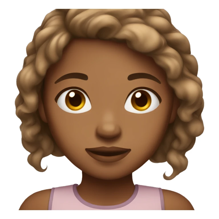 Light brown skin girl with brown hair sticker