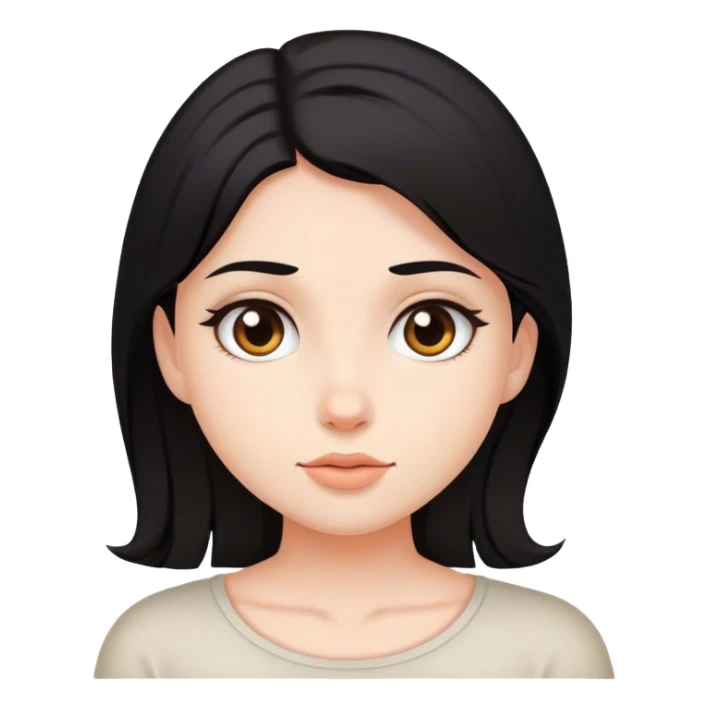 Dark hair girl face sticker