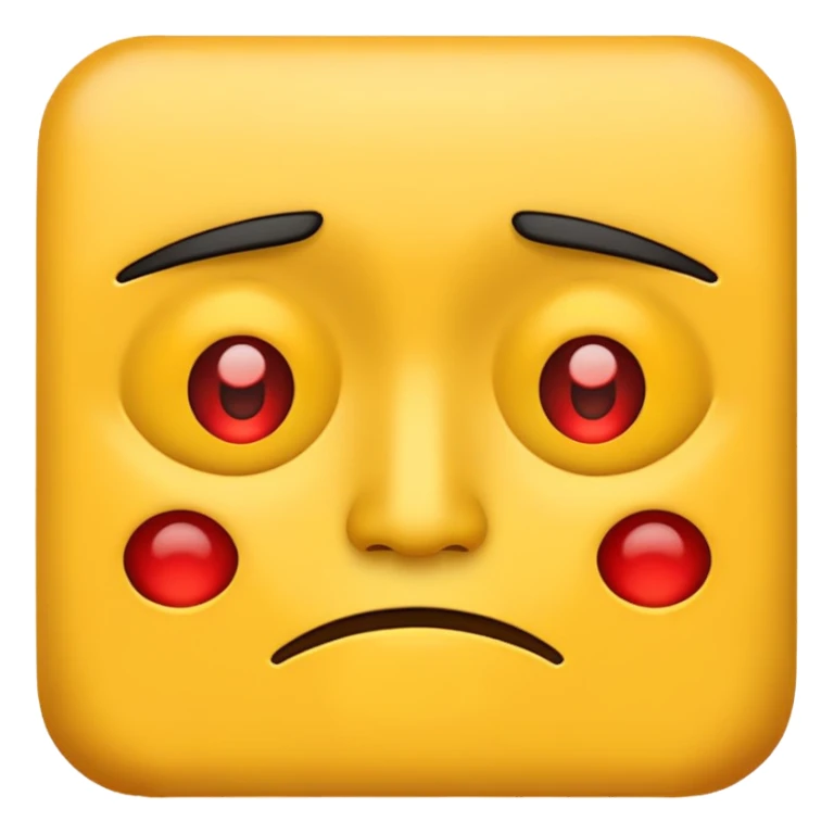 Red tired eyes on yellow face emoji sticker