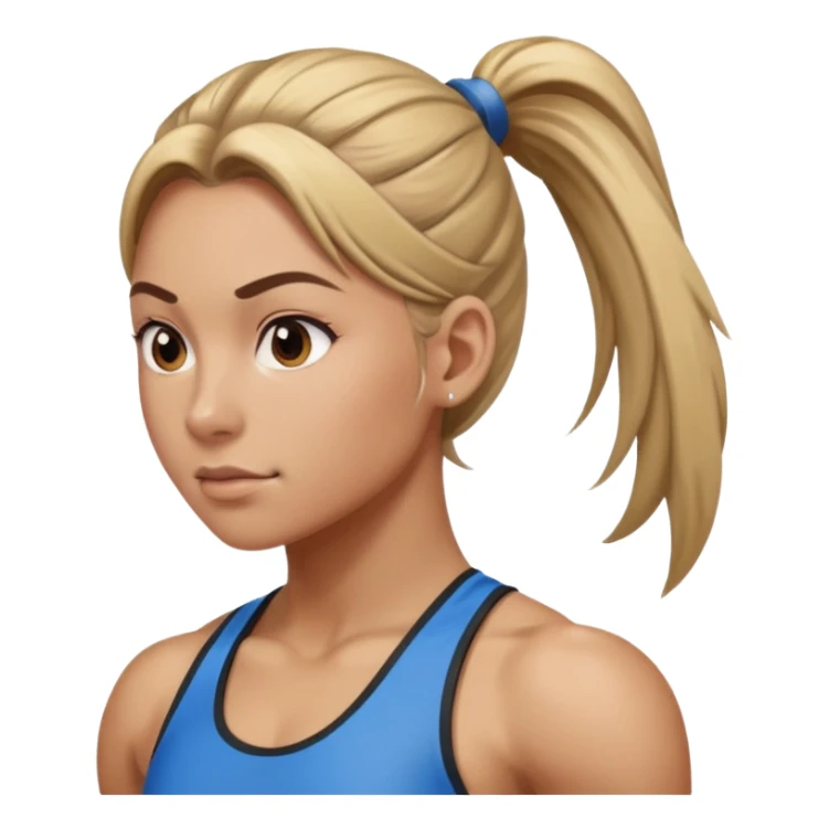 athlete woman with ponytail sticker